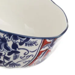 Ciotola in ceramica decori blu rossi orientali 15,3x7,2cm Sushiko