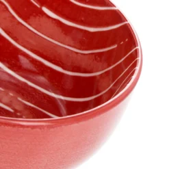 Ciotola rosso righe bianco porcellana Mix e Match
