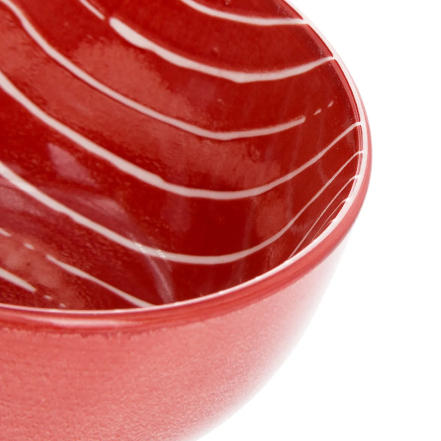 Ciotola rosso righe bianco porcellana Mix e Match
