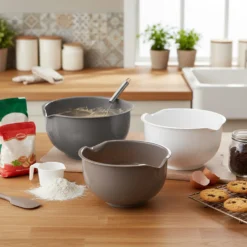 Ciotole impilabili taupe e bianco