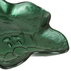 Ciotolina Babbo Natale in vetro 15 cm verde natalizia