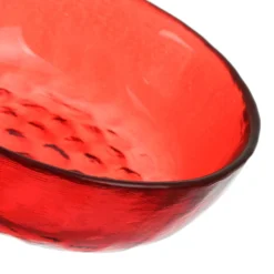 Ciotolina rossa in vetro 10 cm natalizia