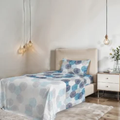 Completo letto fantasy una piazza e mezza soffioni blu Datex
