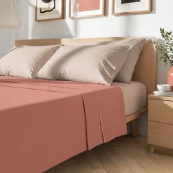 Completo letto matrimoniale cotone cipria Nicoletta