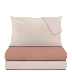 Completo letto matrimoniale cotone cipria Nicoletta
