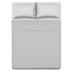 Completo letto matrimoniale cotone grigio chiaro Nicoletta