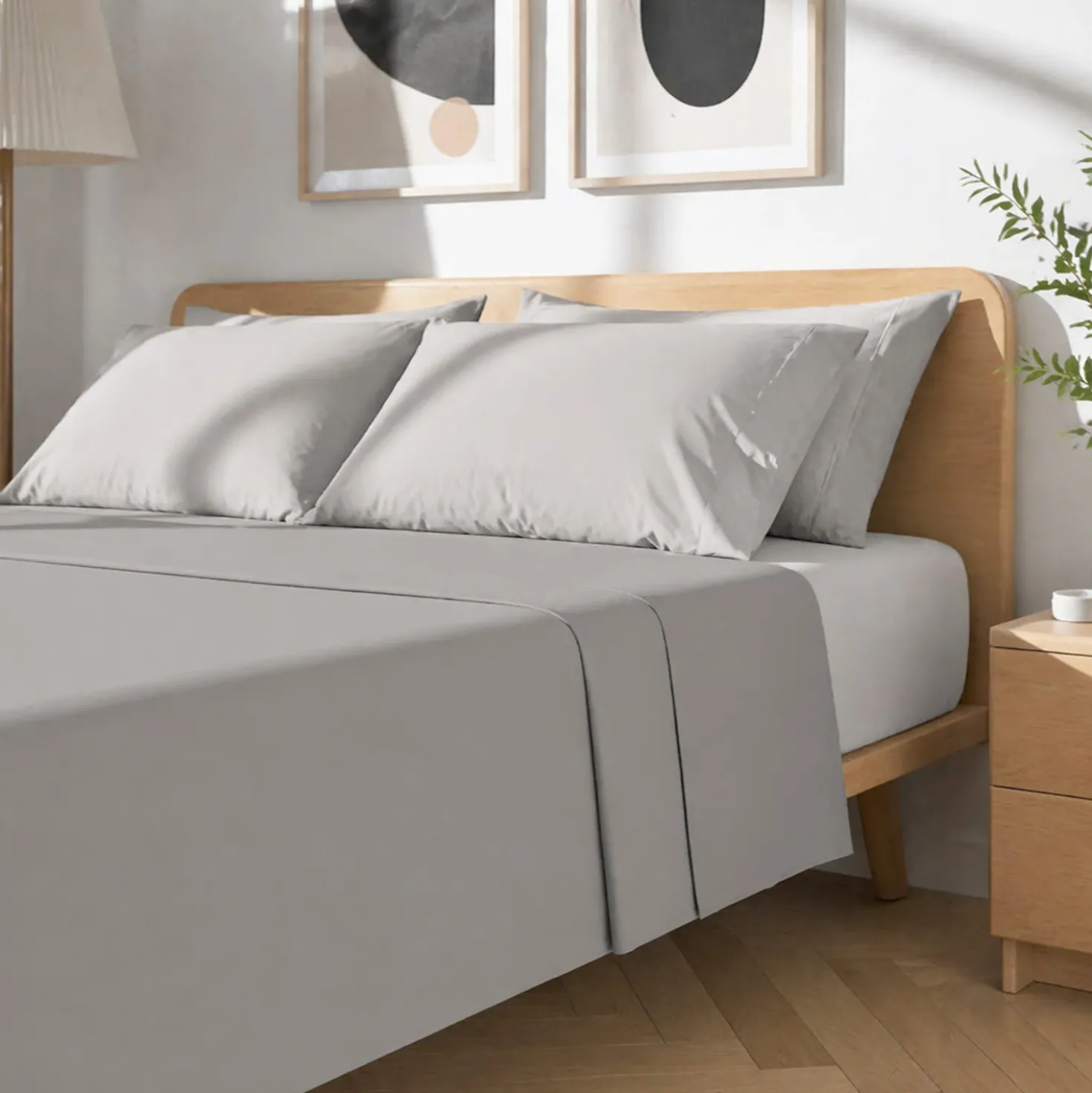 Completo letto matrimoniale cotone grigio scuro Nicoletta