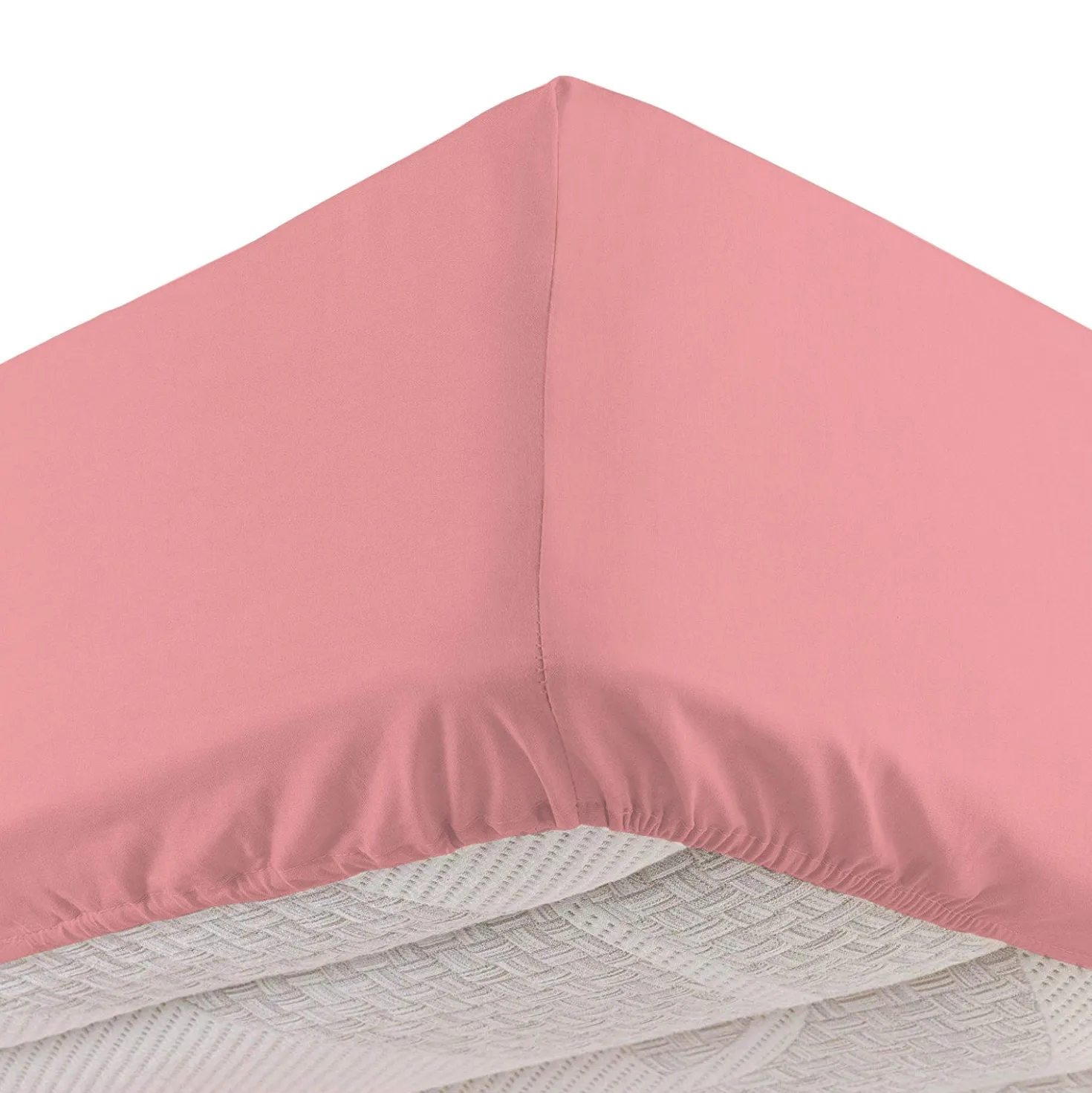 Completo letto matrimoniale cotone rosa tinta unita
