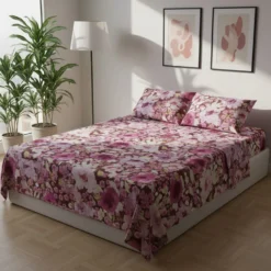 Completo letto matrimoniale floreale