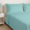 Completo letto matrimoniale geometrie azzurro cotone Golden