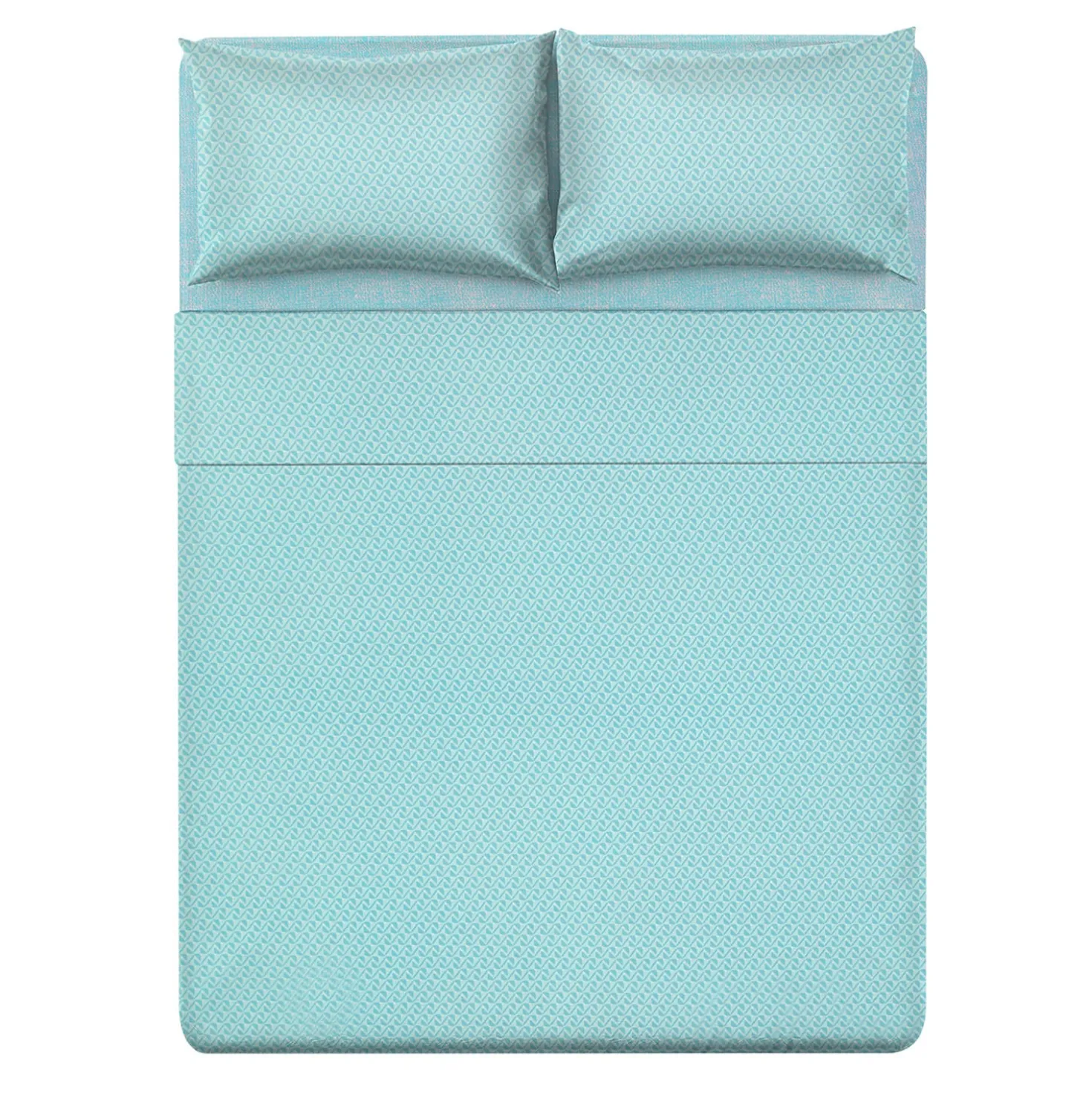 Completo letto matrimoniale geometrie azzurro cotone Golden