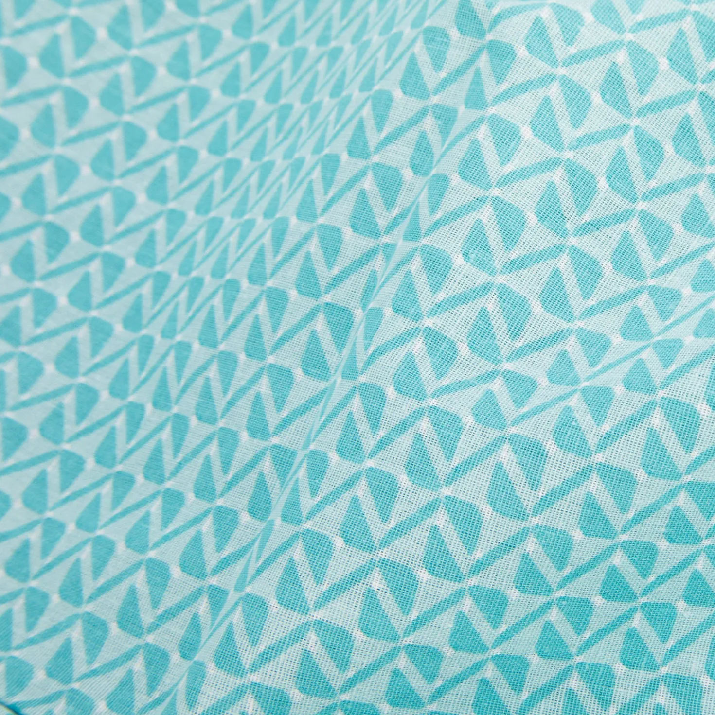 Completo letto matrimoniale geometrie azzurro cotone Golden