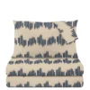 Completo letto matrimoniale geometrie blu cotone
