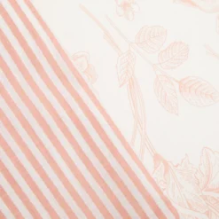 Completo letto matrimoniale in cotone rosa Botanic