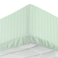 Completo letto matrimoniale policotone righe verde