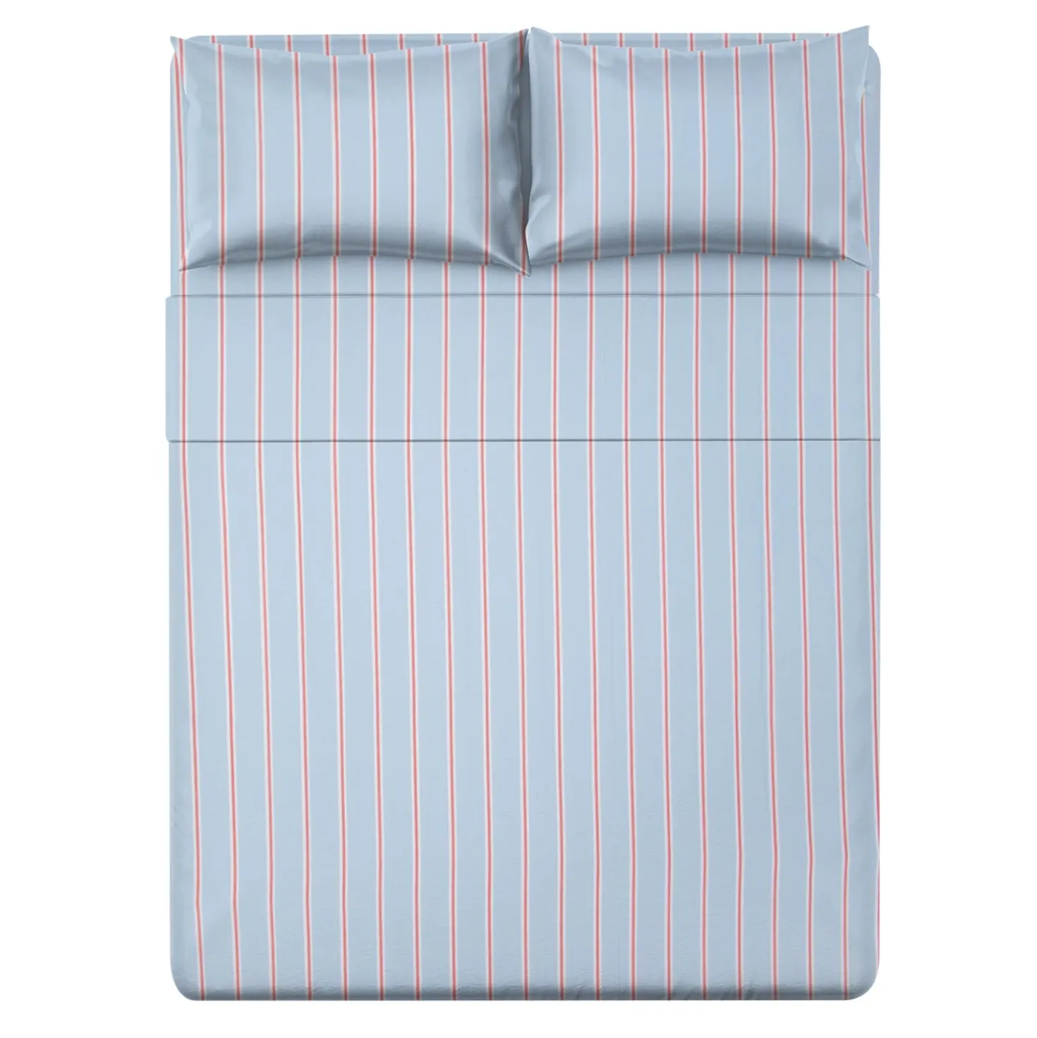 Completo letto matrimoniale righe azzurro