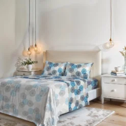 Completo letto matrimoniale Soffioni blu Datex