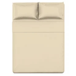 Completo letto matrimoniale tinta unita beige