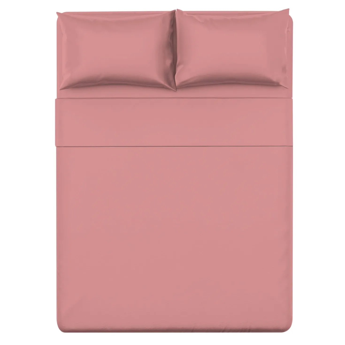 Completo letto matrimoniale tinta unita corallo