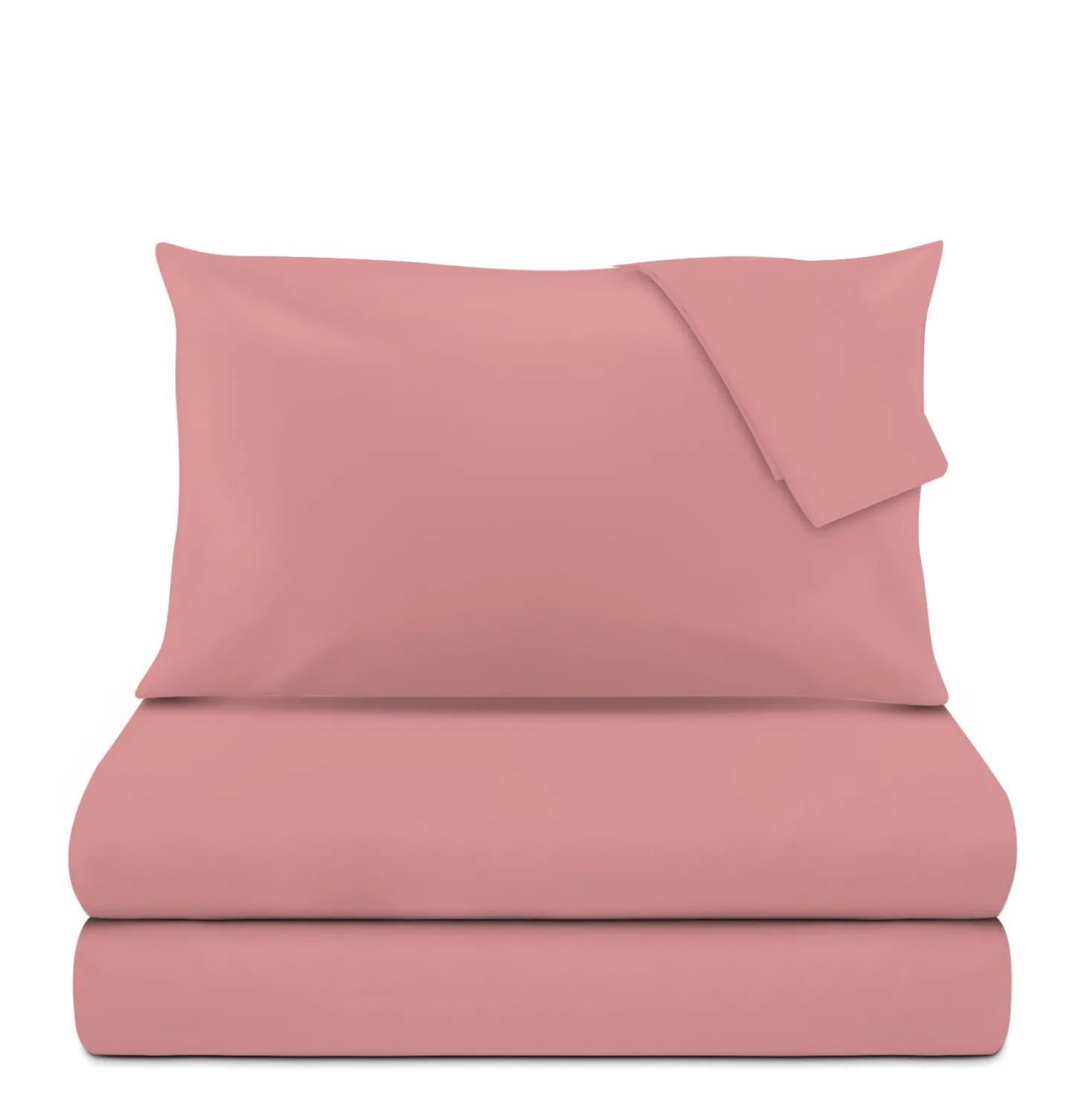 Completo letto matrimoniale tinta unita corallo