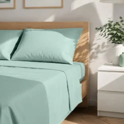Completo letto matrimoniale tinta unita verde