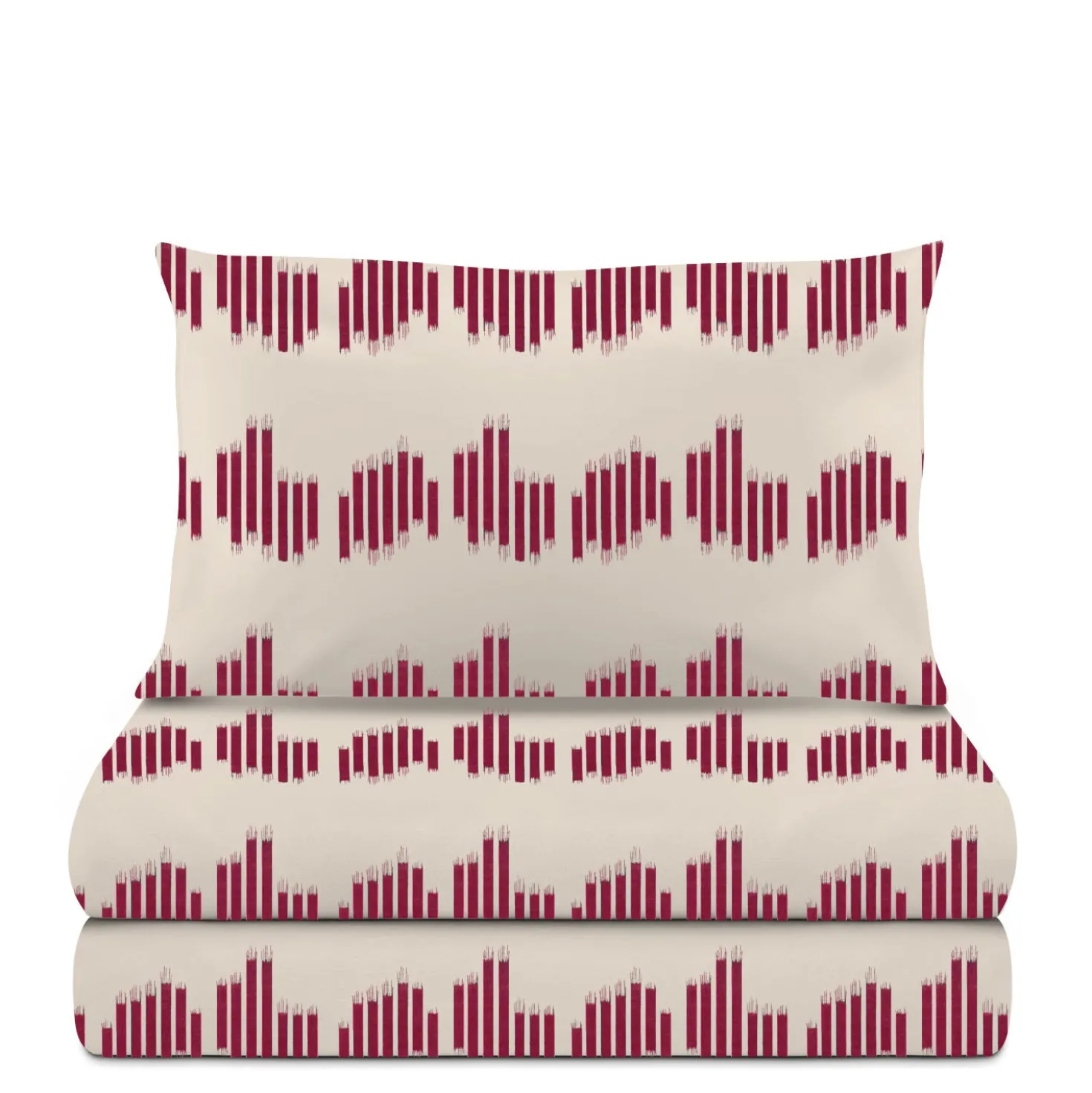 Completo letto 1 piazza e mezza cotone geometrie blordeaux