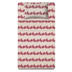 Completo letto 1 piazza e mezza cotone geometrie blordeaux