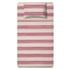 Completo letto 1 piazza e mezza righe bordeaux cotone