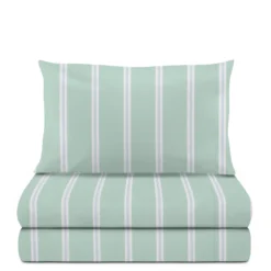 Completo letto 1 piazza e mezza righe verde