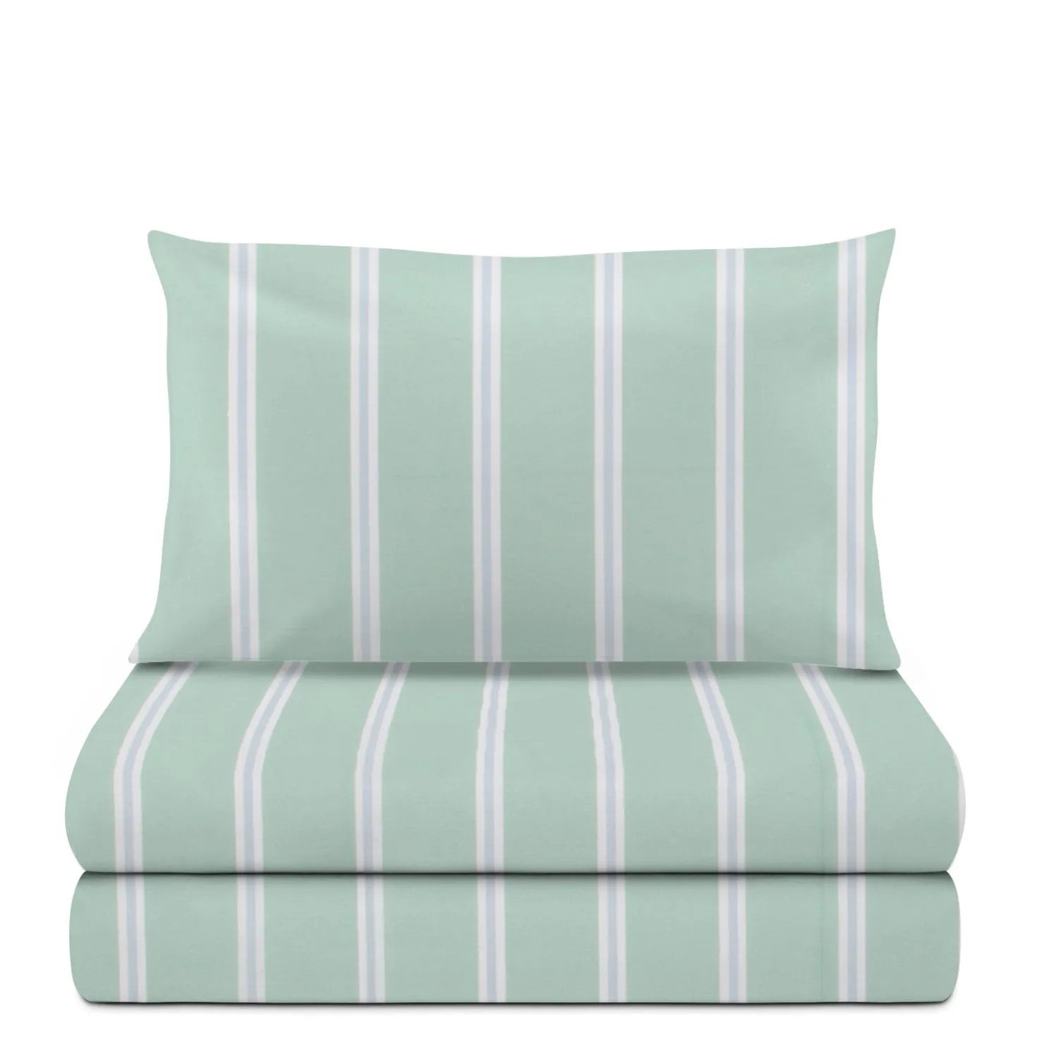 Completo letto 1 piazza e mezza righe verde