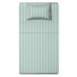 Completo letto 1 piazza e mezza righe verde