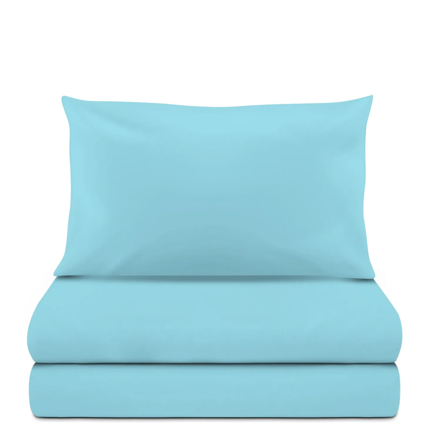 Completo letto 1 piazza e mezza tinta unita azzurro