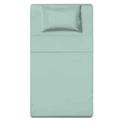 Completo letto 1 piazza e mezza tinta unita verde