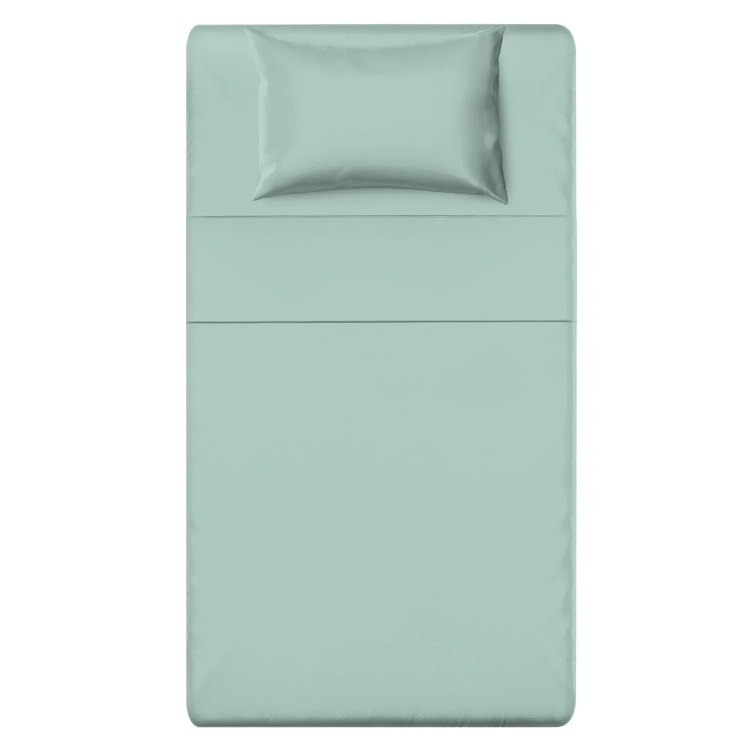 Completo letto 1 piazza e mezza tinta unita verde