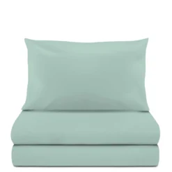 Completo letto 1 piazza e mezza tinta unita verde