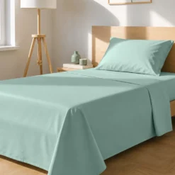 Completo letto 1 piazza e mezza tinta unita verde