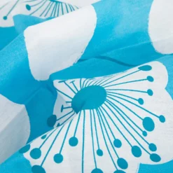 Completo letto singolo azzurro fiori bianchi