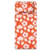 Completo letto singolo corallo fiori bianchi
