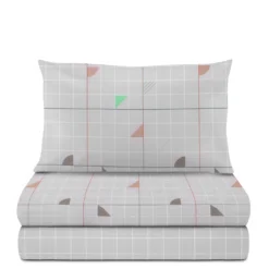 Completo letto singolo cotone Exel grigio
