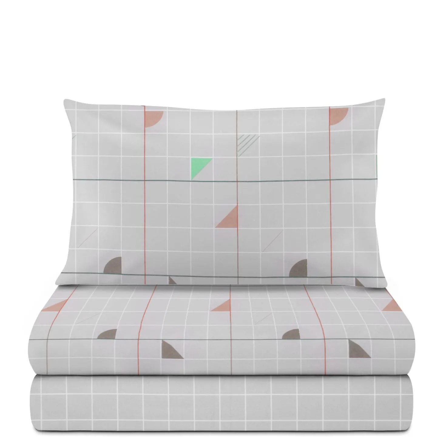 Completo letto singolo cotone Exel grigio