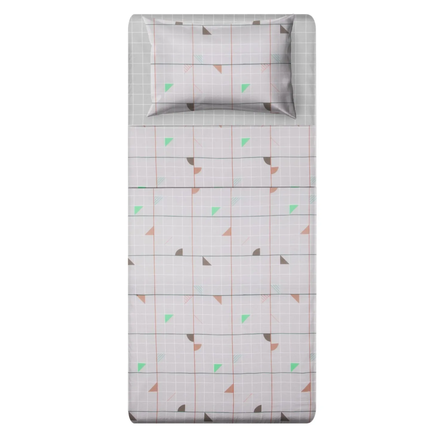 Completo letto singolo cotone Exel grigio