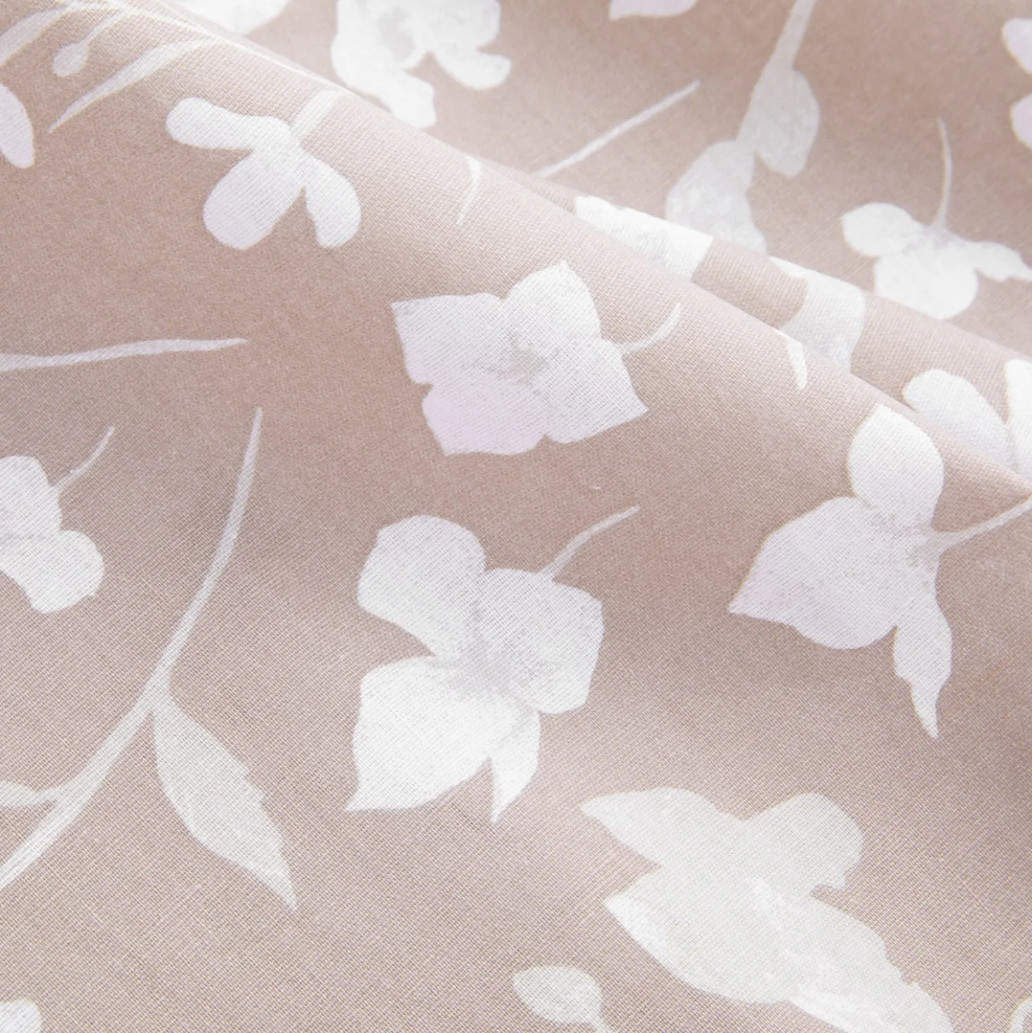 Completo letto singolo cotone fiore tortora