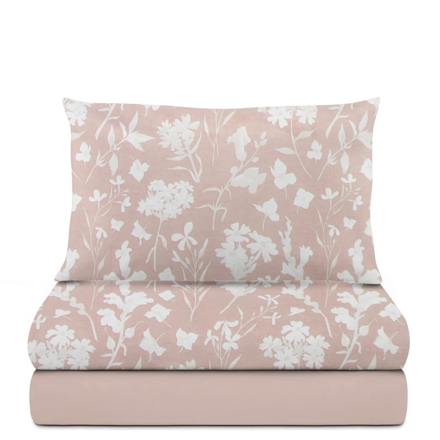 Completo letto singolo cotone fiore tortora