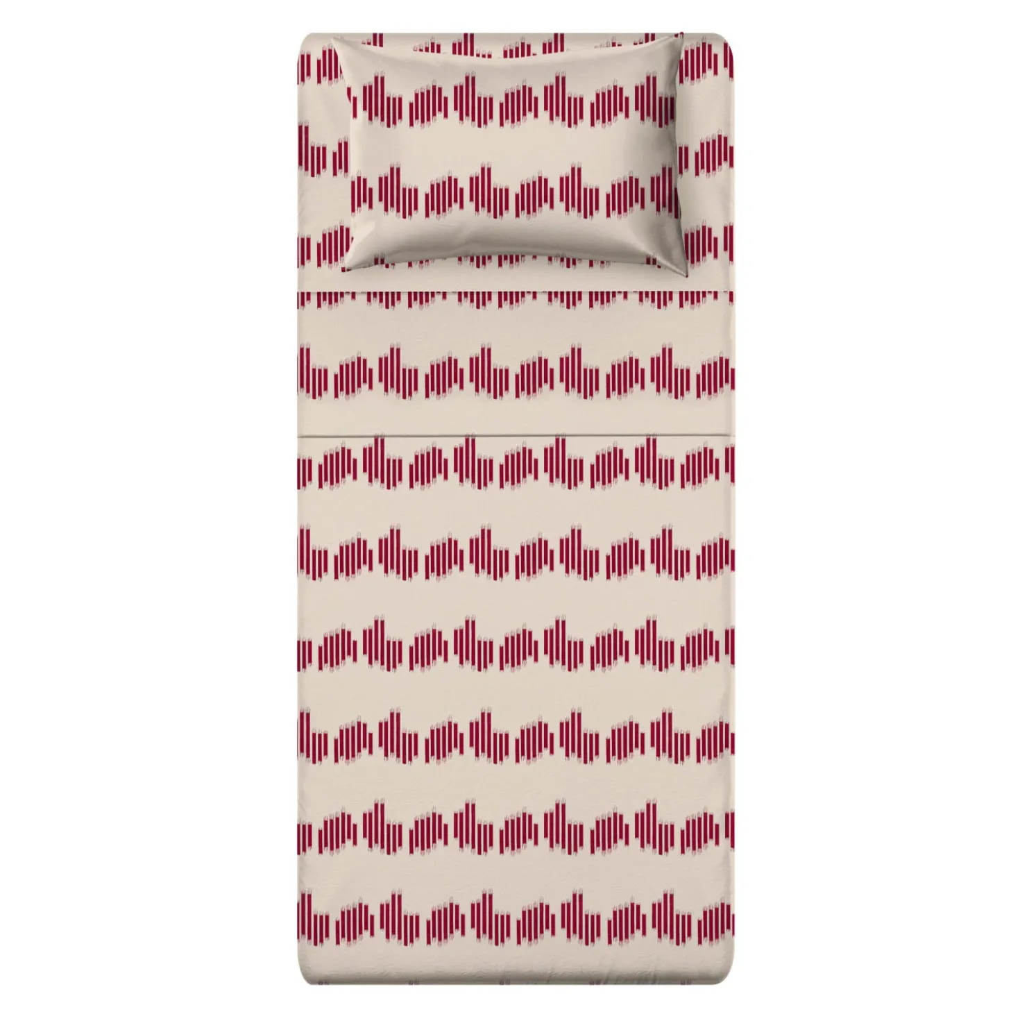 Completo letto singolo cotone geometrie bordeaux