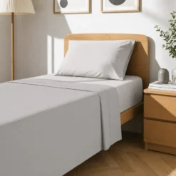 Completo letto singolo cotone grigio chiaro Nicoletta