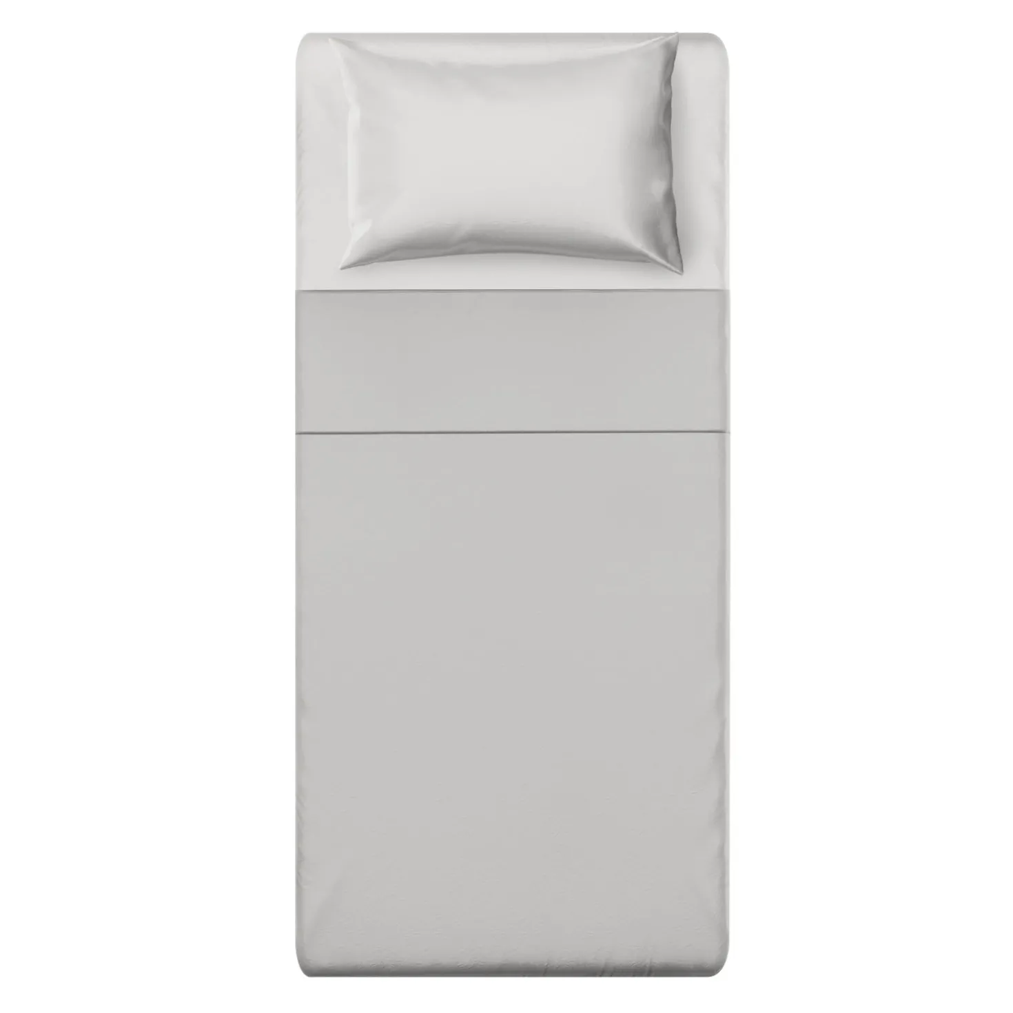 Completo letto singolo cotone grigio chiaro Nicoletta