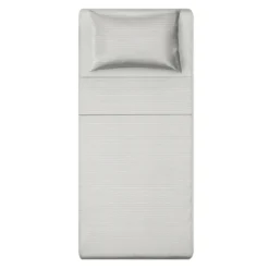 Completo letto singolo cotone righe grigio