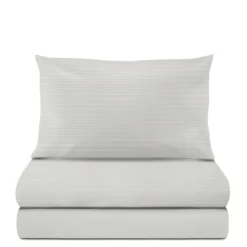 Completo letto singolo cotone righe grigio