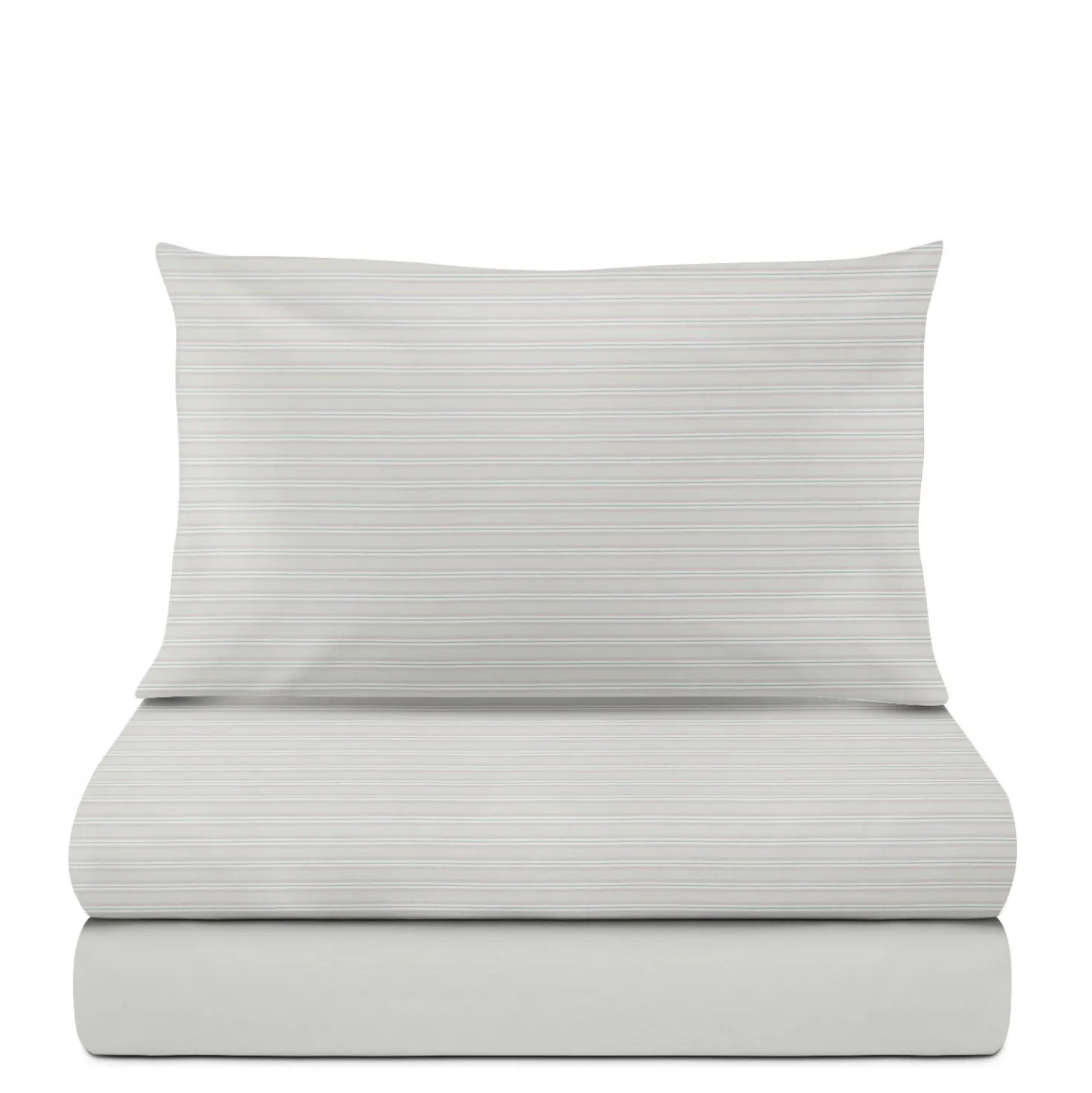 Completo letto singolo cotone righe grigio
