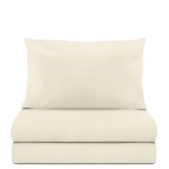 Completo letto singolo cotone tinta unita burro